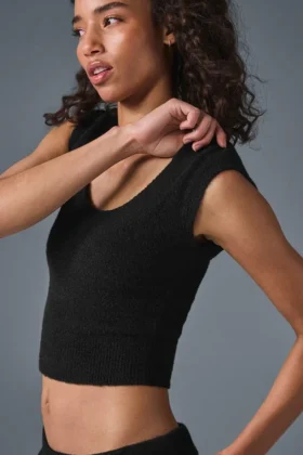 Snuggle up Sweater Short Sleeve – Black