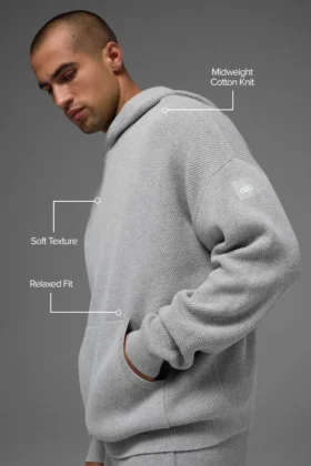 Sports Club Sweater Knit Hoodie – Athletic Heather Grey