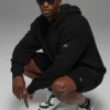 Sports Club Sweater Knit Hoodie - Black