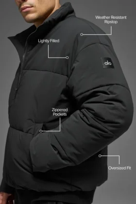Stretch Woven Street Puffer – Black