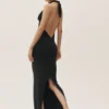 Summer Soiree Halter Maxi Dress - Black