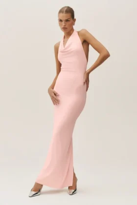Summer Soiree Halter Maxi Dress – Sundrenched Pink