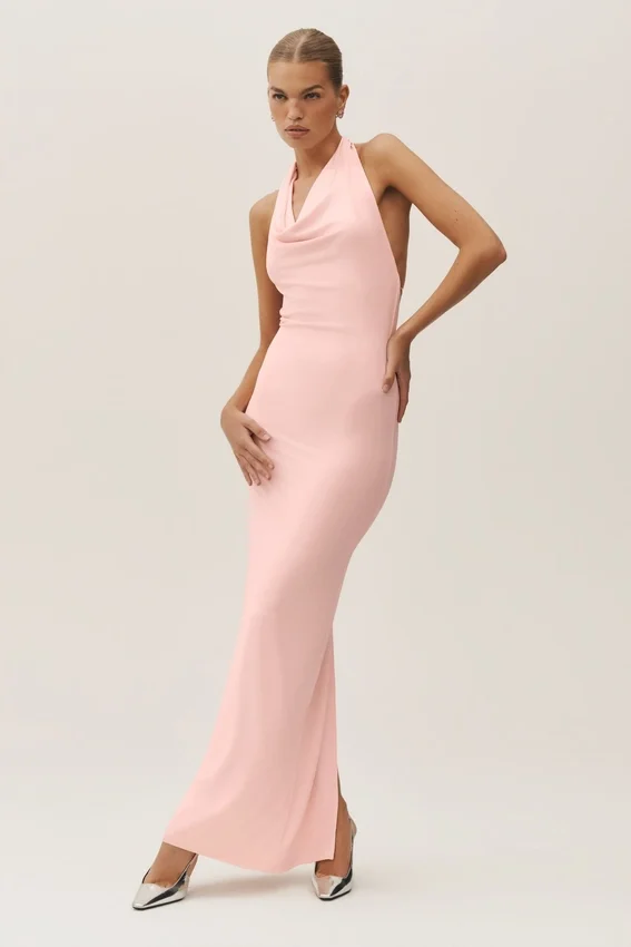 Summer Soiree Halter Maxi Dress - Sundrenched Pink