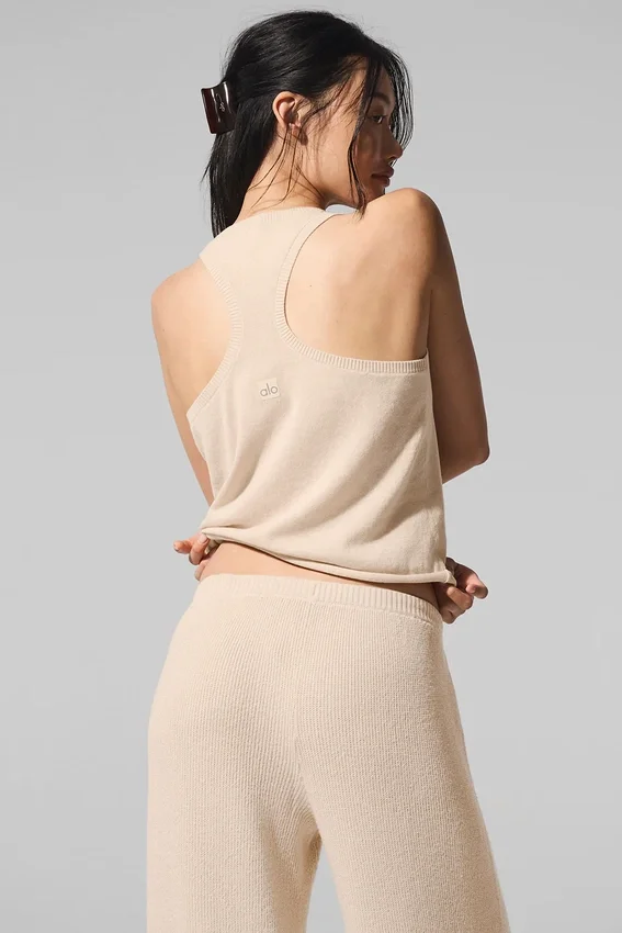Supernatural Sweater Henley Tank - Macadamia