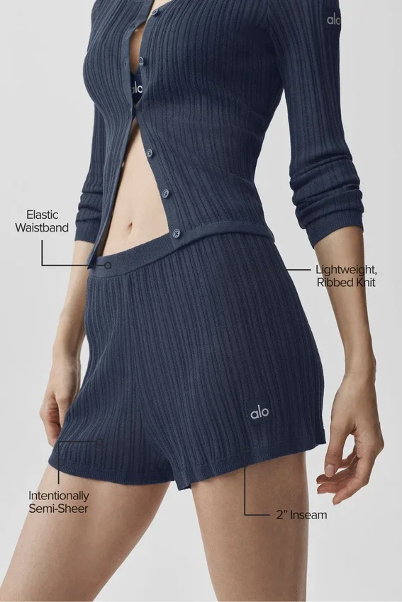 Sweater High-Waist Sunlit Short - Navy