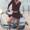Sweater High-Waist Sunlit Short - Summer Romance Red