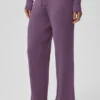 Sweater Knit Mid-Rise Unwind Wide Leg Pant - Plum Kiss