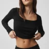 Sweater Knit Unwind Long Sleeve - Black