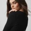 Sweater Knit Unwind Long Sleeve - Black