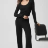 Sweater Knit Unwind Long Sleeve - Black