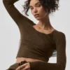 Sweater Knit Unwind Long Sleeve - Espresso