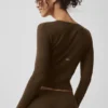 Sweater Knit Unwind Long Sleeve - Espresso