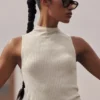 Sweater Knit Unwind Sleeveless Top - Oatmeal Heather