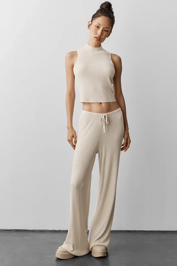 Sweater Knit Unwind Sleeveless Top - Oatmeal Heather
