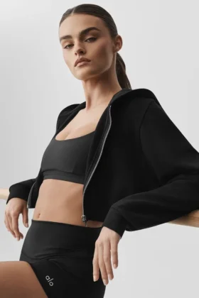Sweet Escape Zip up Hoodie – Black