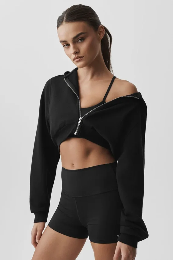 Sweet Escape Zip up Hoodie - Black