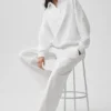 Take It Easy Long Sleeve Henley Pullover - White