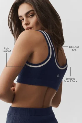 Tennis Club Sweater Knit Bra – Navy/Ivory