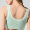 Tennis Club Sweater Knit Bra - Spearmint/White