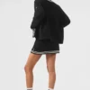 Tennis Club Sweater Knit Cardigan - Black/Ivory