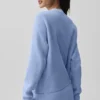 Tennis Club Sweater Knit Cardigan - Light Provence Blue/White