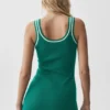 Tennis Club Sweater Knit Dress - Emerald Isle/Ivory