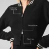 Tennis Club Sweater Knit Full Zip Jacket - Black/Ivory