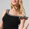 Tennis Club Sweater Knit Tank - Black/Ivory