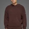 Textured Knit Hoodie - Brownstone