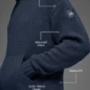 Textured Knit Hoodie - Navy