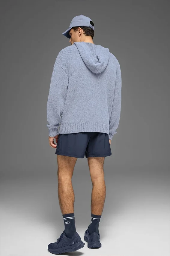 Textured Knit Hoodie - Winter Frost