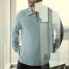 Textured Knit Long Sleeve Polo - Desert Sage