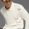 Textured Knit Long Sleeve Polo - Ivory