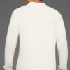 Textured Knit Long Sleeve Polo - Ivory
