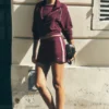 Track Star Mini Skirt - Burgundy