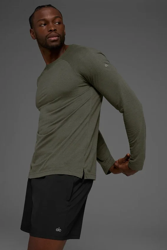 Triumph Long Sleeve Tee - Stealth Green
