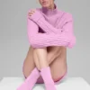 Unisex Half-Crew Scrunch Sock - Candy Heart Pink