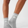 Unisex Half-Crew Throwback Sock - Athletic Heather Grey/White