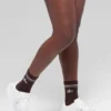 Unisex Half-Crew Throwback Sock - Brownstone/White
