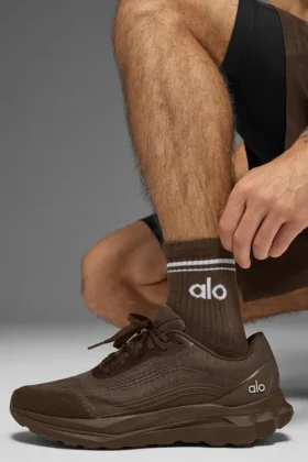 Unisex Half-Crew Throwback Sock – Espresso/White