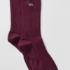 Unisex Half-Crew Understated Sock - Burgundy