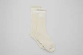 Unisex Throwback Sock - Bone/White
