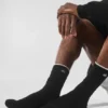Unisex Wool Cashmere Light Frosted Sock - Black/Ivory