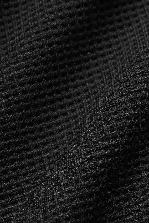 Waffle Lounge Long Sleeve Crew - Black