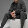 Waffle Lounge Long Sleeve Crew - Anthracite