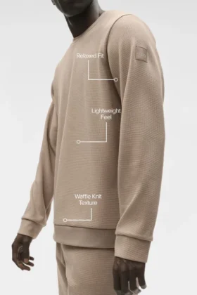 Waffle Lounge Long Sleeve Crew – Gravel