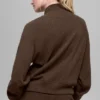 Waffle Weekend Escape Mock Neck Long Sleeve - Espresso