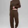 Waffle Weekend Escape Mock Neck Long Sleeve - Espresso