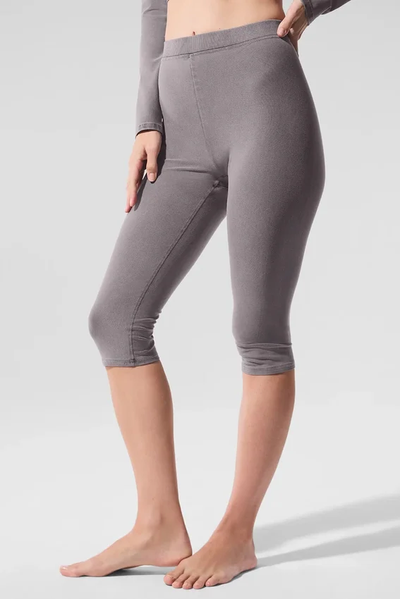 Washed Alosoft High-Waist Iconic 90'S Capri - Cool Grey Wash