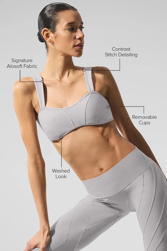Washed Alosoft Sunray Bra - Grey Sky Wash
